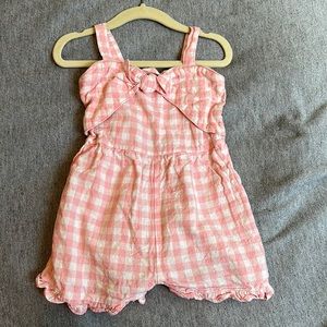 Modern Moments by Gerber Toddler Girl Sleeveless Romper, pink and white